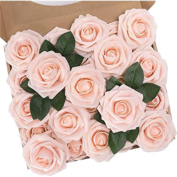 Artificial Flowers, 25Pcs Fake Flowers Roses Perfect for DIY Wedding Bouquets - Picture 1 of 6